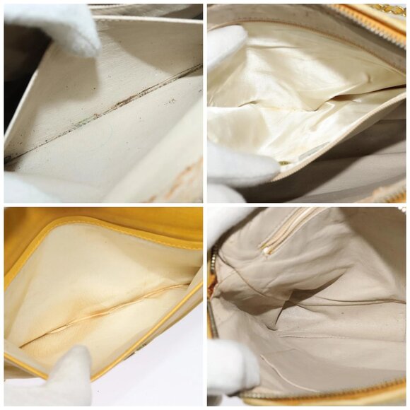 CHANEL Chain Shoulder Bag Lamb Skin Yellow Gold CC - Picture 15 of 15